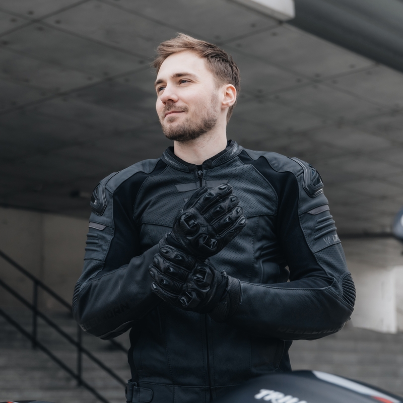 Rebelhorn Vandal læder motorcykeljakke, sort