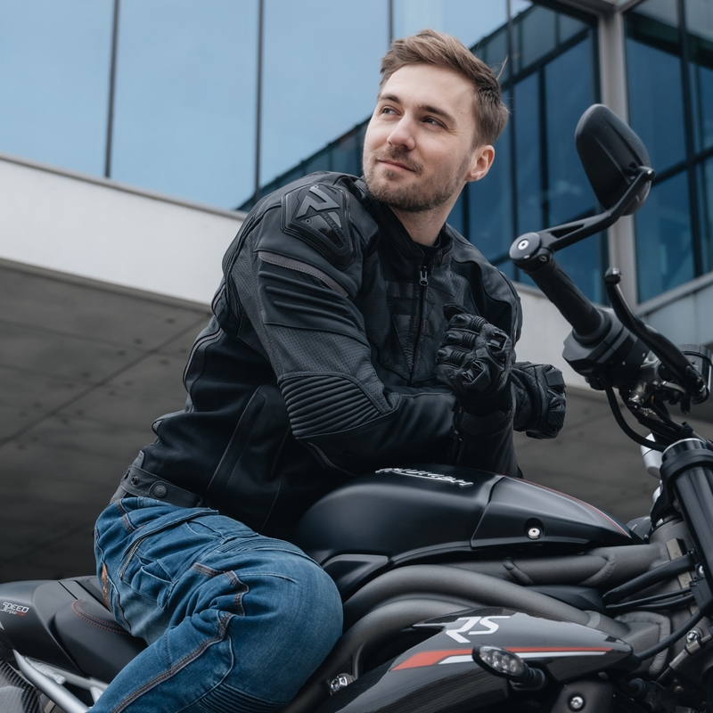 Rebelhorn Vandal læder motorcykeljakke, sort