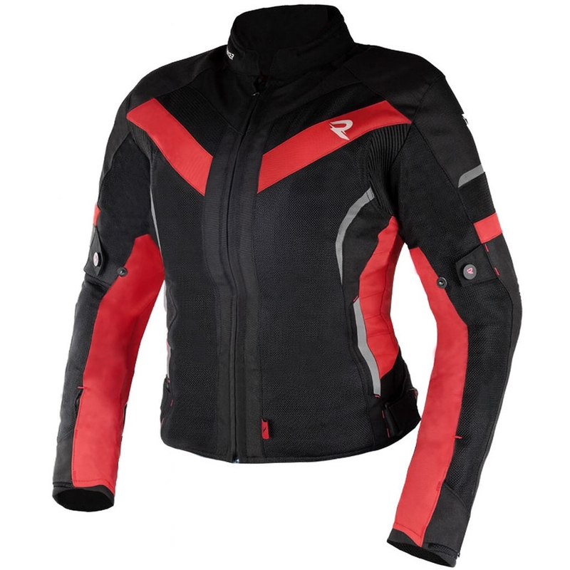 Dame motorcykeljakke Street Racer Betty II Air sort-rød