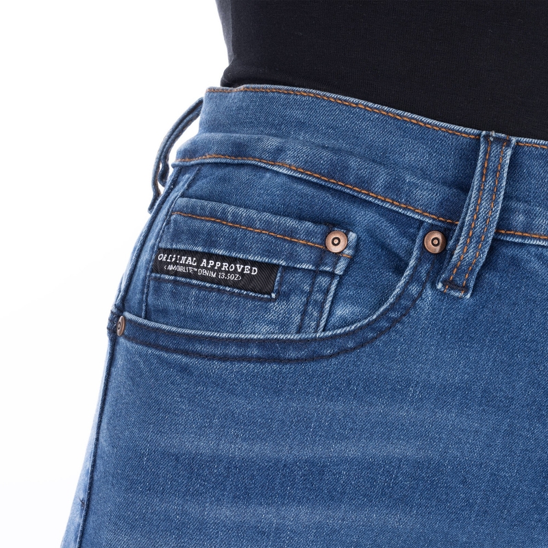 Dame motorcykeljeans OXFORD SOFIA AA Slim lyseblå
