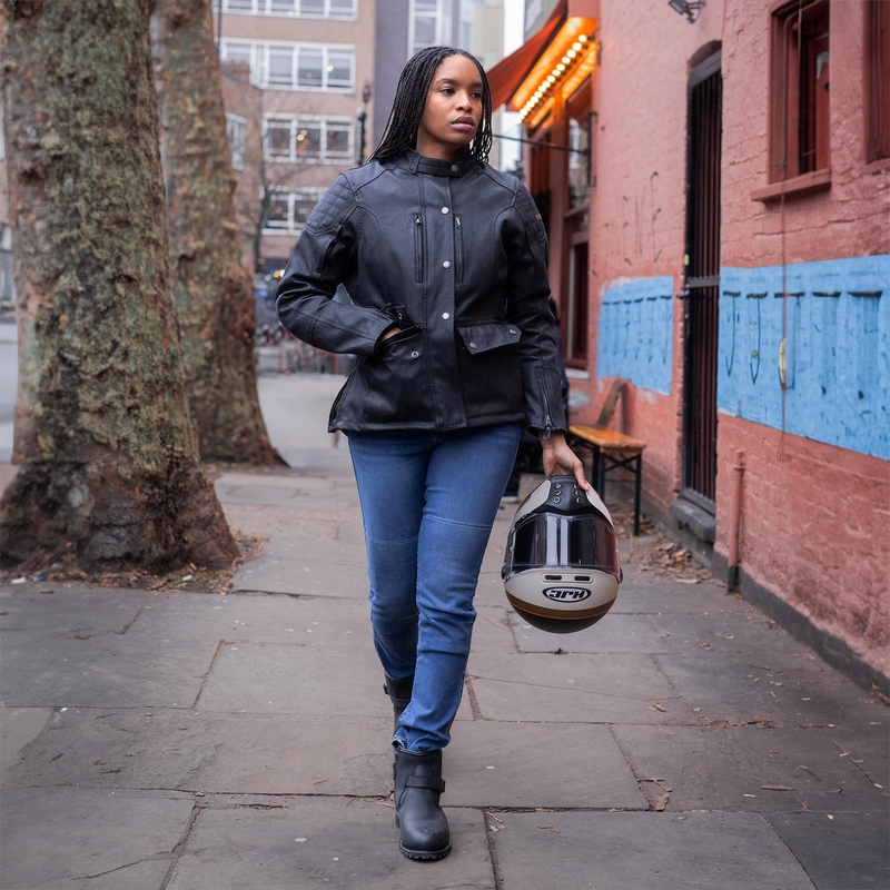 Dame motorcykeljeans OXFORD SOFIA AA Slim lyseblå
