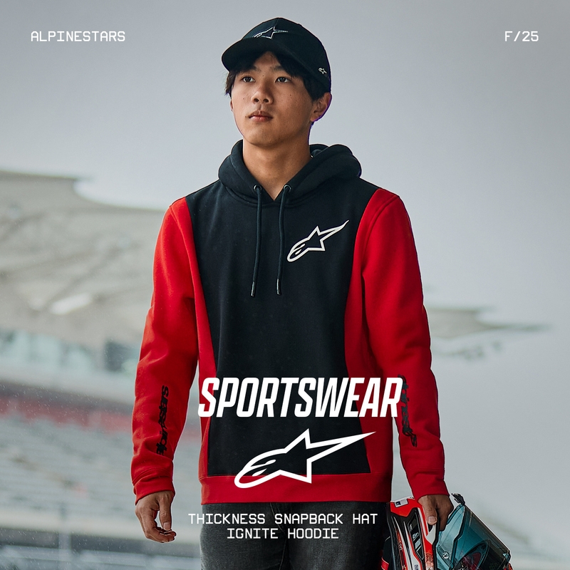 Hættetrøje Alpinestars Ignite, sort-rød