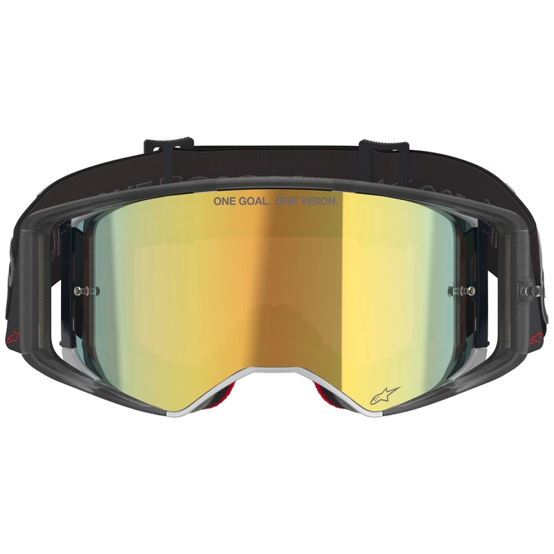 Alpinestars Supertech Vision Vista motocrossbriller sorte med spejlblanke guldlinser