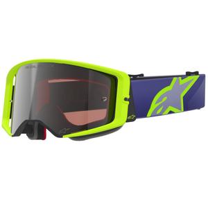 Alpinestars Supertech Vision Corp motocrossbriller lilla-gul med spejlvendt sølvlinse