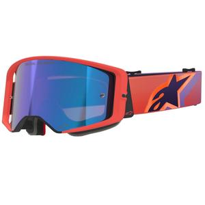 Alpinestars Supertech Vision Corp orange-lilla motocrossbriller med spejlblanke blå linser