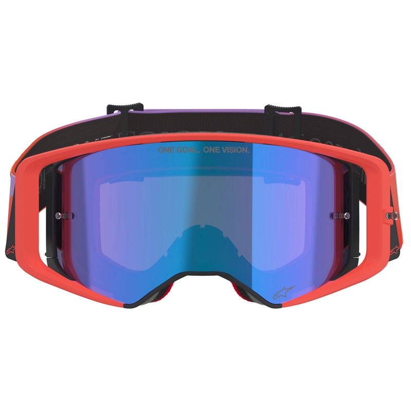 Alpinestars Supertech Vision Corp orange-lilla motocrossbriller med spejlblanke blå linser