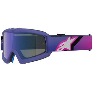 Alpinestars Vision Youth Corp børne motocrossbriller lilla-fluo pink med spejlblank blå linse
