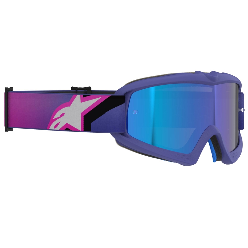 Alpinestars Vision Youth Corp børne motocrossbriller lilla-fluo pink med spejlblank blå linse
