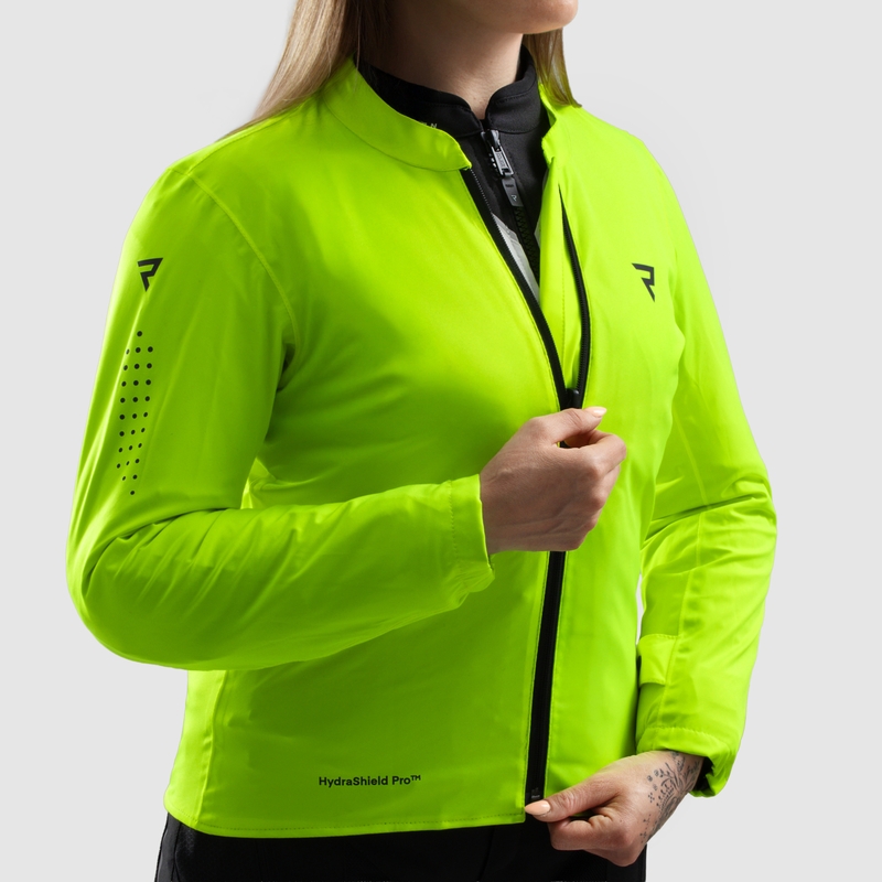 Dame motorcykeljakke Rebelhorn Hiflow V sort-grå-fluo gul