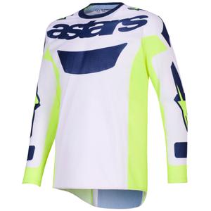 Alpinestars Racer Air Riway motocross trøje lysegrå-fluo gul-blå