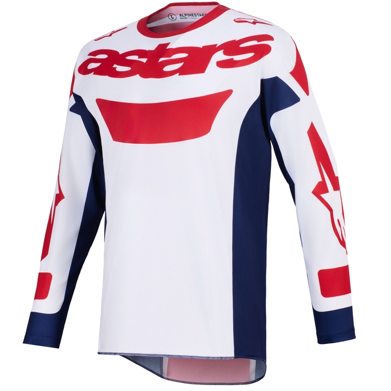 Alpinestars Racer Riway motocross trøje hvid-blå-rød