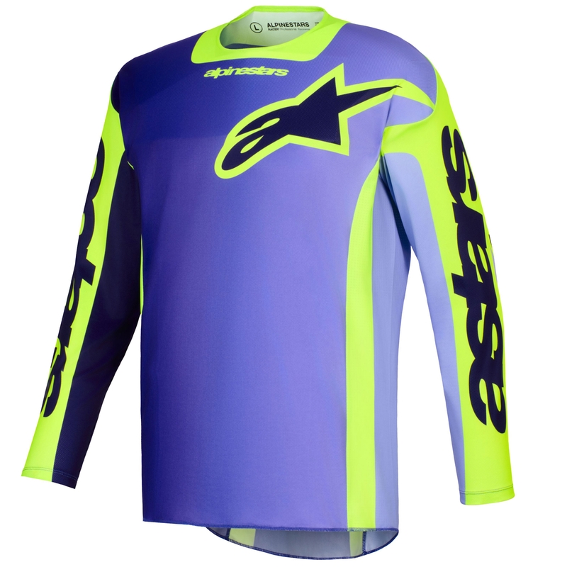 Alpinestars Racer Portl motocross trøje lilla-fluo gul