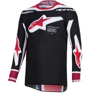 Alpinestars Supertech Pro AFD Vista motocrosstrøje sort-rød-hvid