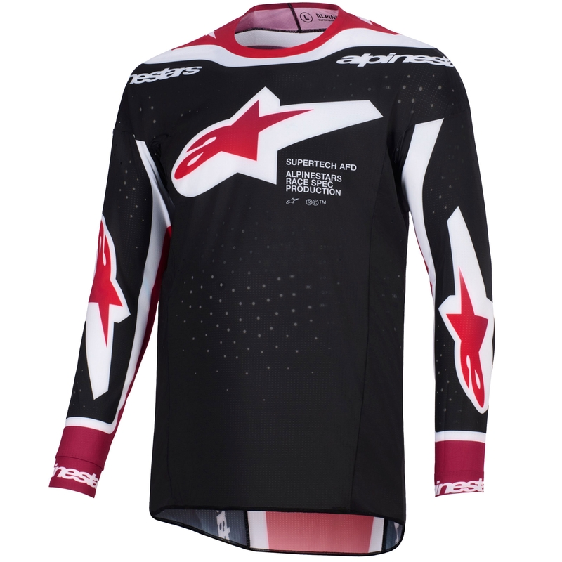 Alpinestars Supertech Pro AFD Vista motocrosstrøje sort-rød-hvid