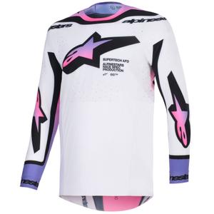Alpinestars Supertech Pro AFD Vista motocross trøje hvid-lilla-sort