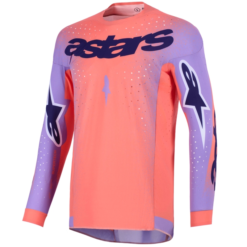 Alpinestars Supertech Scenz motocross trøje orange-koral-lilla