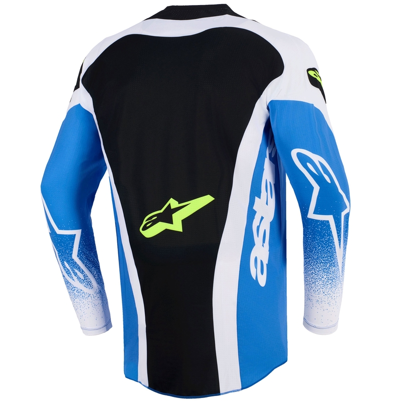 Alpinestars Techstar Knif motocross trøje blå-sort-fluo gul