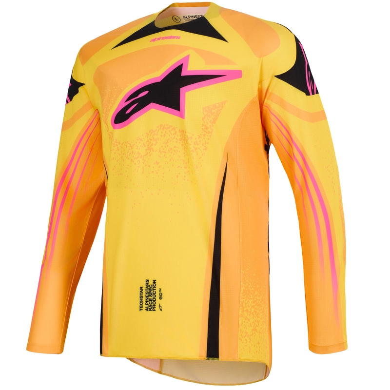 Alpinestars Techstar Nomur motocross trøje orange-gul-pink