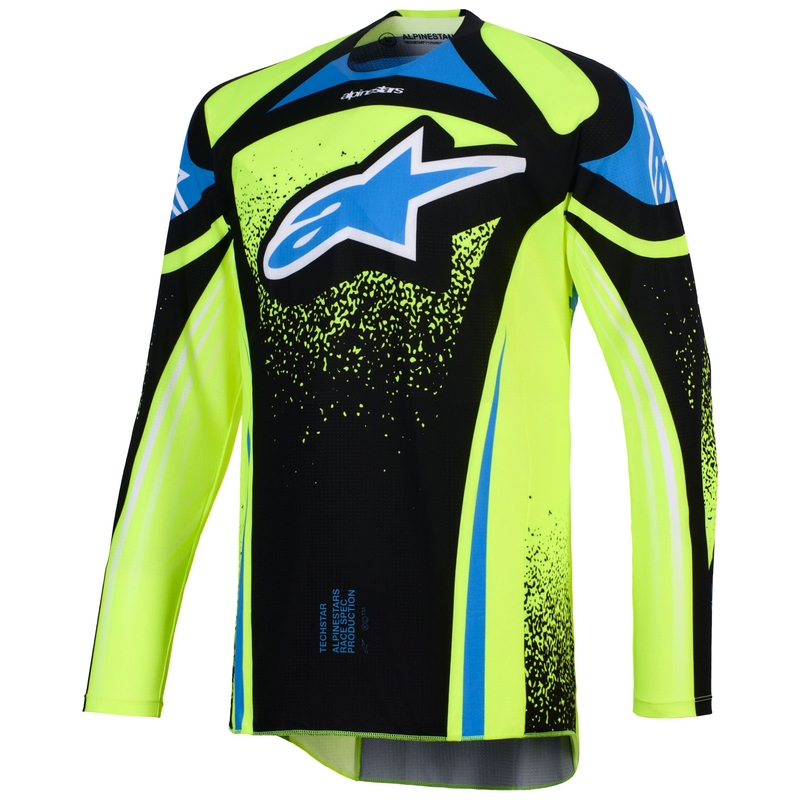 Alpinestars Techstar Nomur motocross trøje mørkeblå-fluo gul-blå