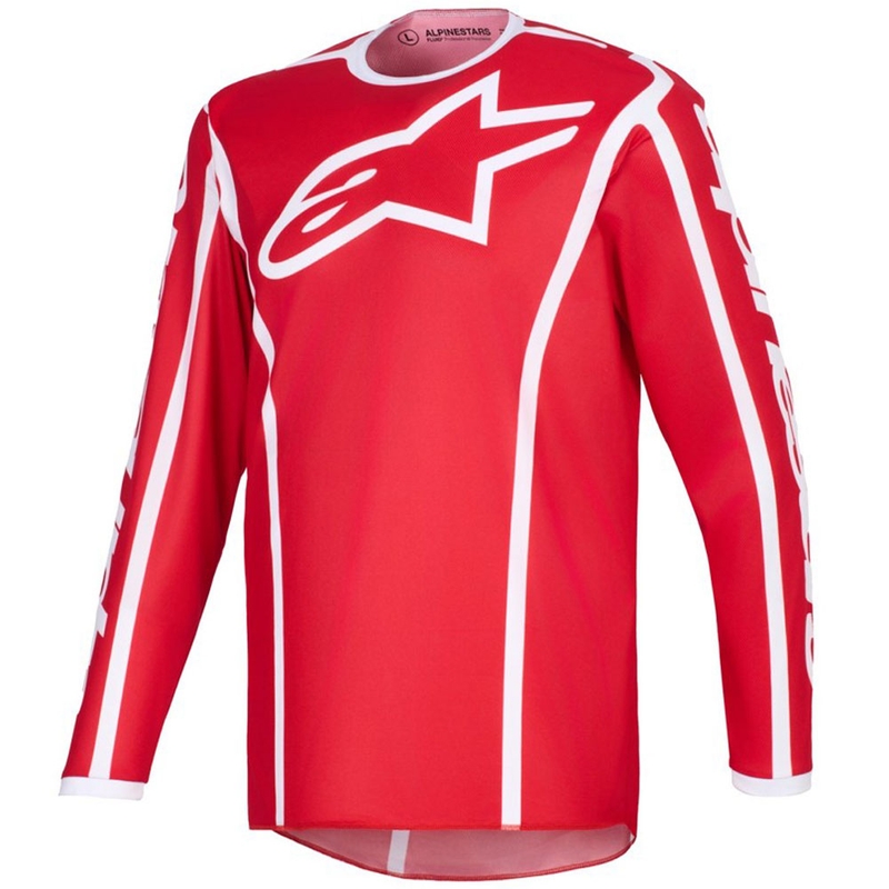Alpinestars Fluid Apex motocross trøje rød-hvid