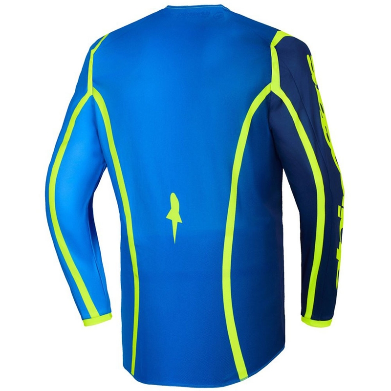 Alpinestars Fluid Apex blå-fluo gul motocross trøje