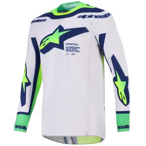 Alpinestars Supertech Vista motocross trøje lysegrå-fluo gul-grøn-blå-pink