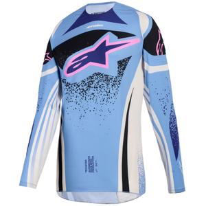 Alpinestars Stella Techstar Nomur dame motocrosstrøje lyseblå-hvid offwhite-sort-pink