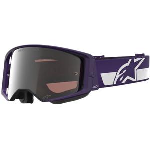 Alpinestars Supertech Vision Hunta96 XXV motocrossbriller lilla-hvid med spejl sølv plexiglas