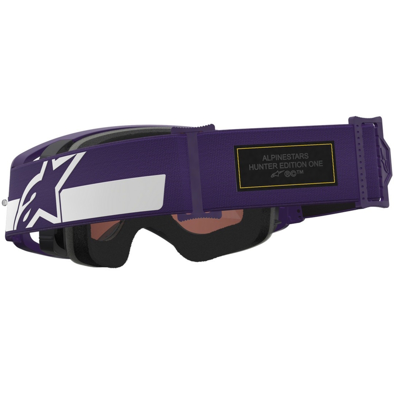 Alpinestars Supertech Vision Hunta96 XXV motocrossbriller lilla-hvid med spejl sølv plexiglas