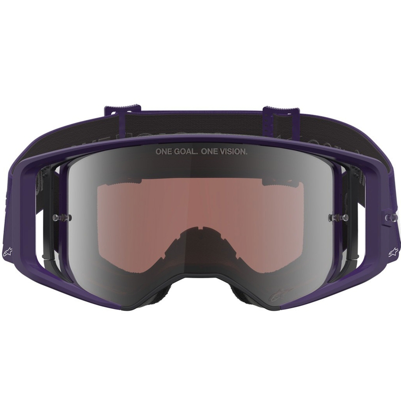 Alpinestars Supertech Vision Hunta96 XXV motocrossbriller lilla-hvid med spejl sølv plexiglas