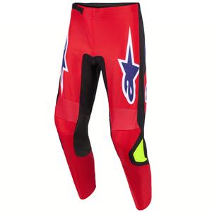 Alpinestars Fluid Grid motocrossbukser rød-sort-lilla-fluo gul