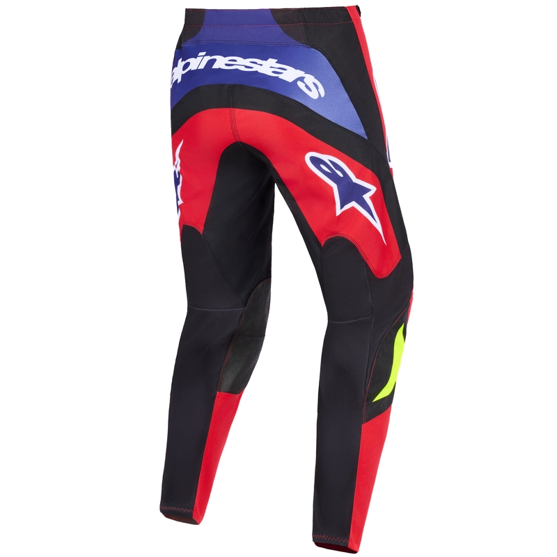 Alpinestars Fluid Grid motocrossbukser rød-sort-lilla-fluo gul