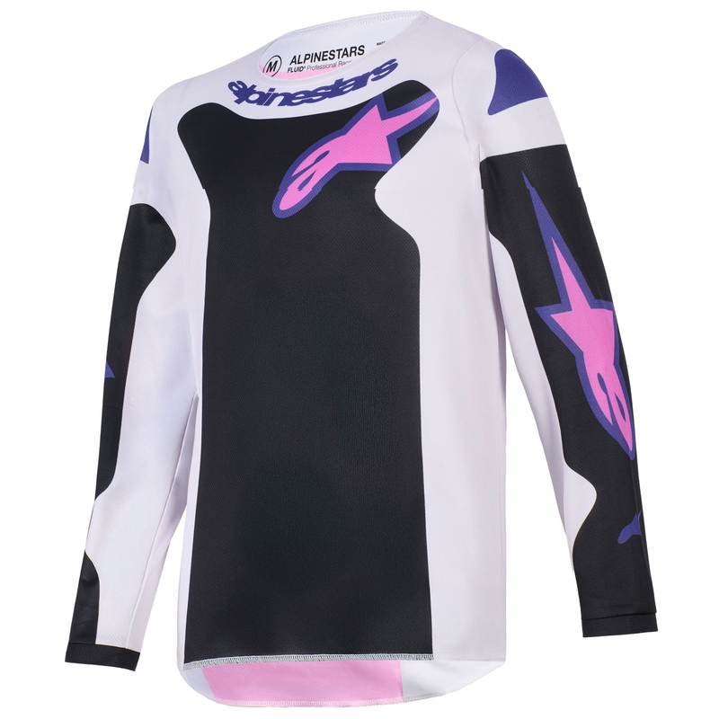 Crosstrøje Alpinestars Fluid Grid Børn, Sort/Lysegrå/Lilla