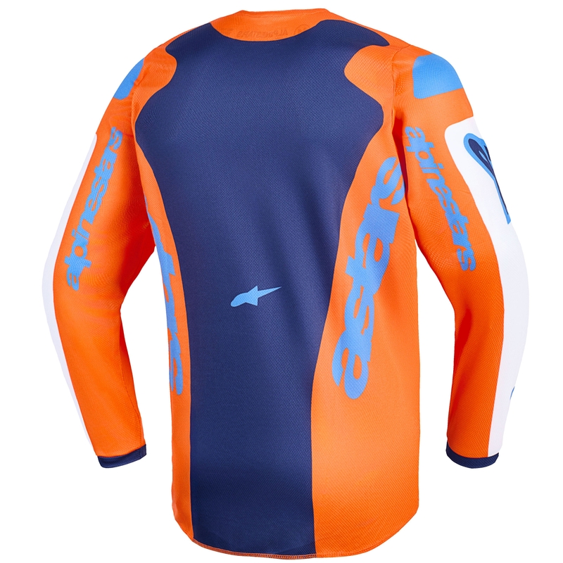 Alpinestars Fluid Grid Børn Motocross Trøje Orange-Blå-Hvid