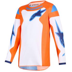 Alpinestars Fluid Grid Børn Motocross Trøje Orange-Blå-Hvid