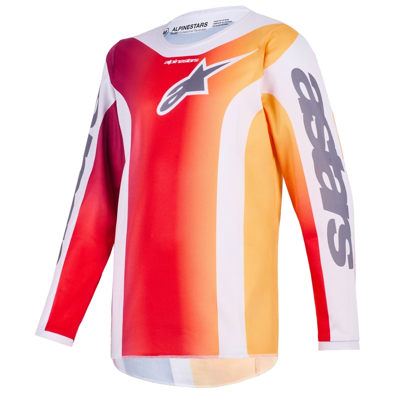 Alpinestars Fluid Portl børne motocross trøje rød-orange-lysegrå