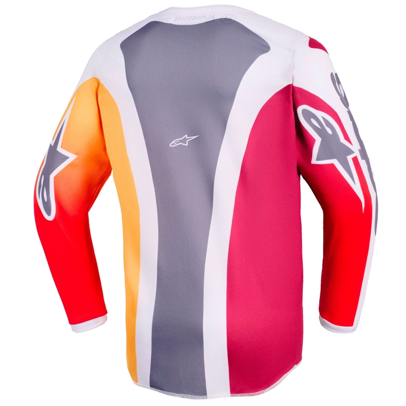 Alpinestars Fluid Portl børne motocross trøje rød-orange-lysegrå