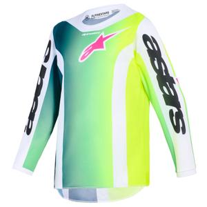 Alpinestars Fluid Portl børne motocross trøje grøn-hvid-sort