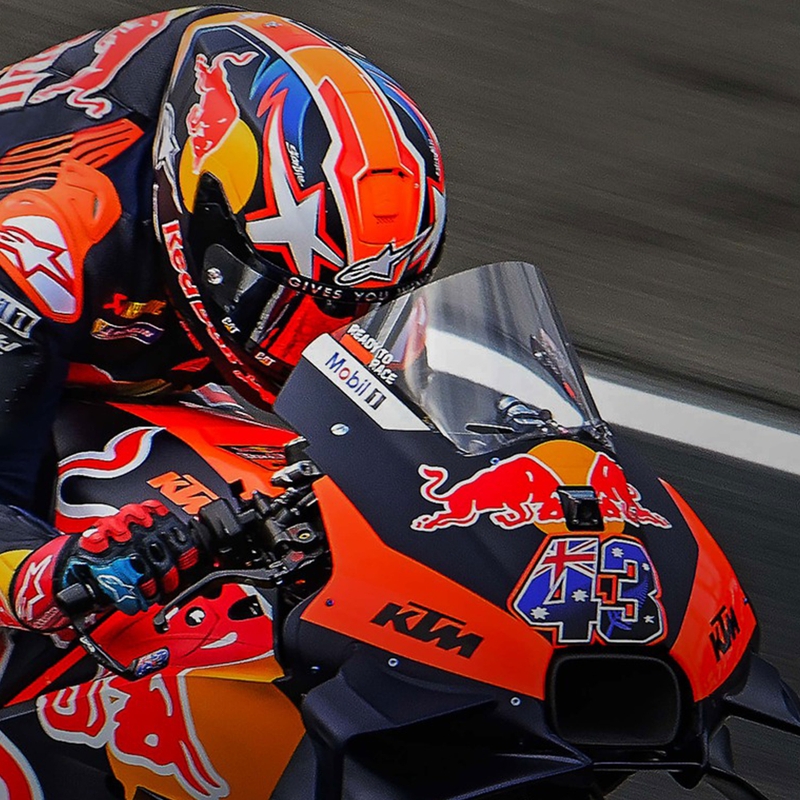 Alpinestars Supertech R-10 Element carbon fluo fullface motorcykelhjelm rød-hvid
