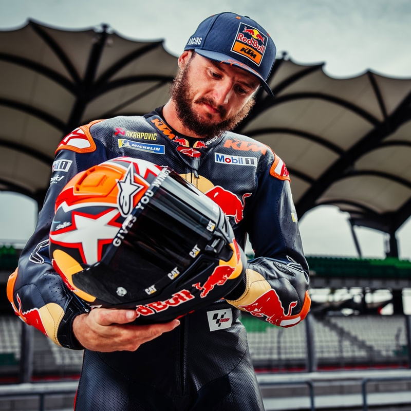 Alpinestars Supertech R-10 Element carbon fluo fullface motorcykelhjelm rød-hvid