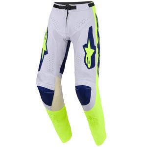 Alpinestars Racer Air Riway motocrossbukser lysegrå-fluo gul-blå