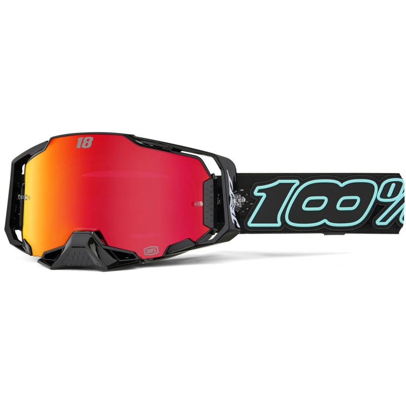 Motocross-briller 100% Armega Hiper Jett Special med rød plexiglas