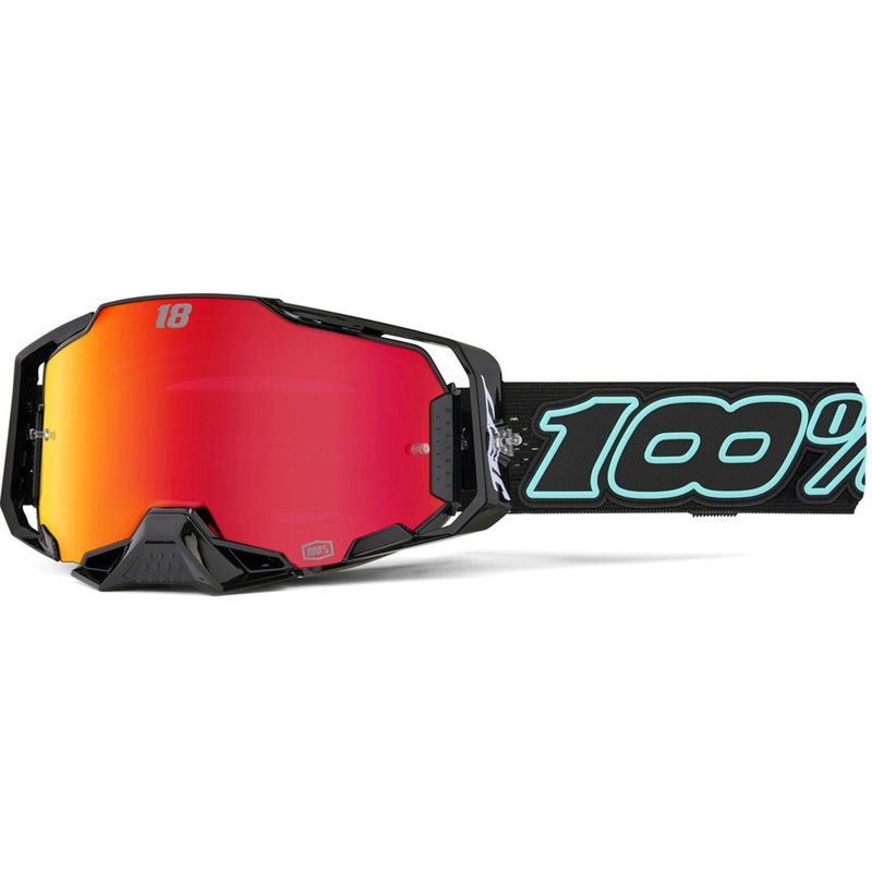 Motocross-briller 100% Armega Hiper Jett Special med rød plexiglas