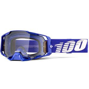 100% Armega Kleim motocrossbriller med klar plexiglas