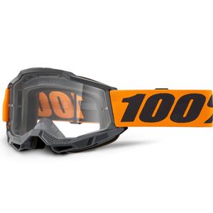 Motocross-briller 100% Accuri 2 Orange med klar plexiglas