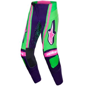 Alpinestars Techstar Nomur motocrossbukser mørkelilla-grøn-fluo pink