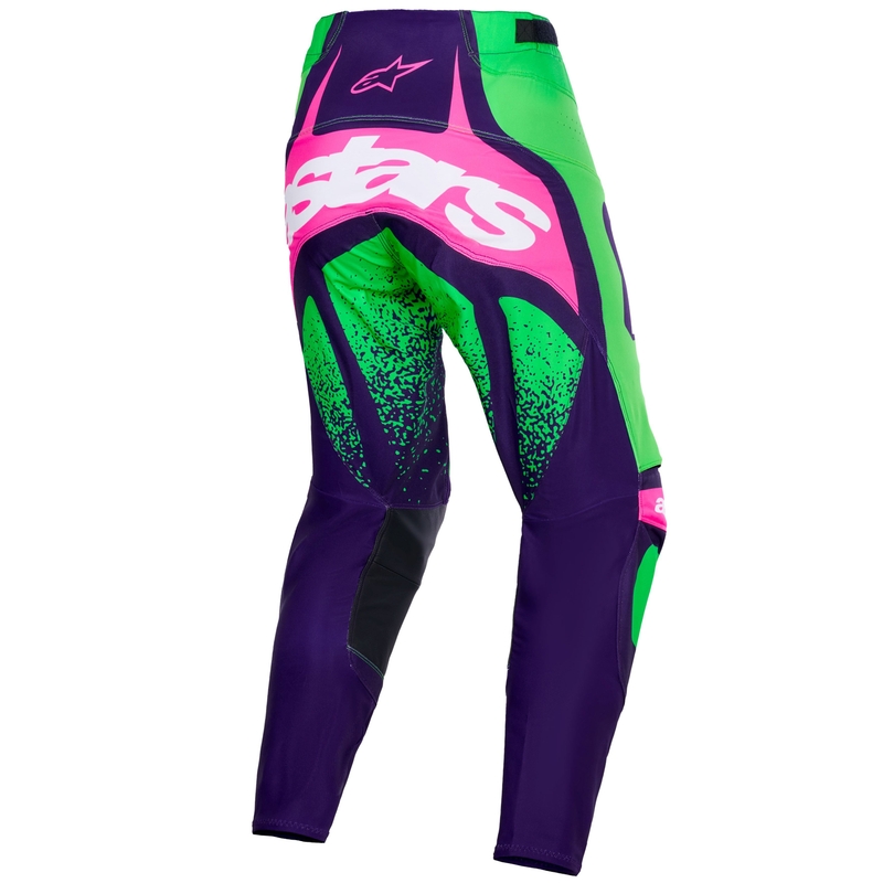 Alpinestars Techstar Nomur motocrossbukser mørkelilla-grøn-fluo pink