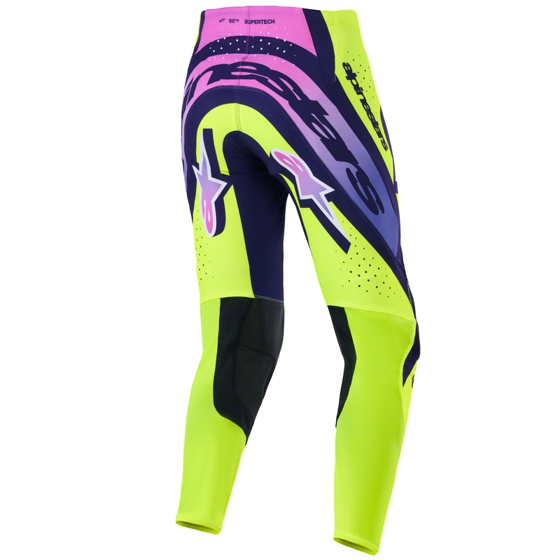 Alpinestars Supertech Vista motocrossbukser fluo gul-lilla-sort