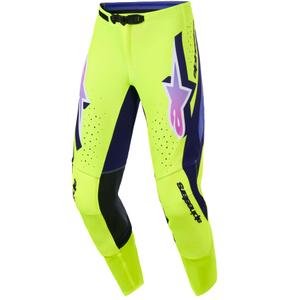 Alpinestars Supertech Vista motocrossbukser fluo gul-lilla-sort