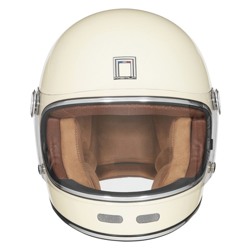 Fullface motorcykelhjelm NOX PREMIUM Revenge cremehvid